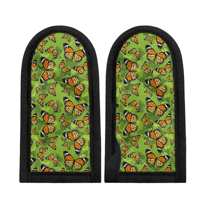 Green Monarch Butterfly Pattern Print Skillet Handle Cover
