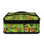 Green Monarch Butterfly Pattern Print Small Lunch Bag