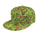 Green Monarch Butterfly Pattern Print Snapback Cap