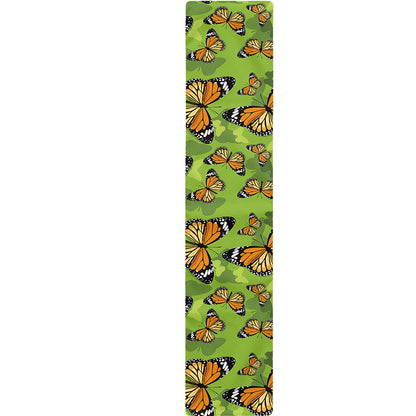 Green Monarch Butterfly Pattern Print Table Runner