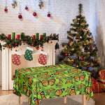 Green Monarch Butterfly Pattern Print Tablecloth