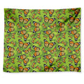 Green Monarch Butterfly Pattern Print Tapestry