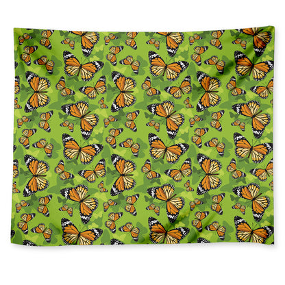 Green Monarch Butterfly Pattern Print Tapestry