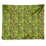 Green Monarch Butterfly Pattern Print Tapestry