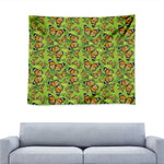 Green Monarch Butterfly Pattern Print Tapestry