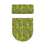 Green Monarch Butterfly Pattern Print Toilet Lid And Tank Cover Set