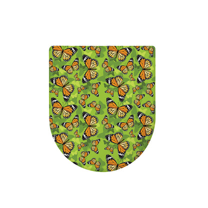 Green Monarch Butterfly Pattern Print Toilet Lid Cover