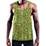 Green Monarch Butterfly Pattern Print Training Tank Top