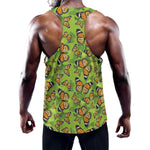 Green Monarch Butterfly Pattern Print Training Tank Top