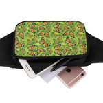 Green Monarch Butterfly Pattern Print Waist Bag