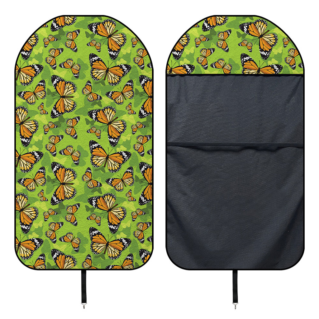 Green Monarch Butterfly Pattern Print Waterproof Car Seat Cover