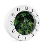 Green Monstera Leaf Print Alarm Clock