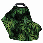 Green Monstera Leaf Print Baby Seat Cover