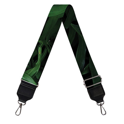 Green Monstera Leaf Print Bag Strap