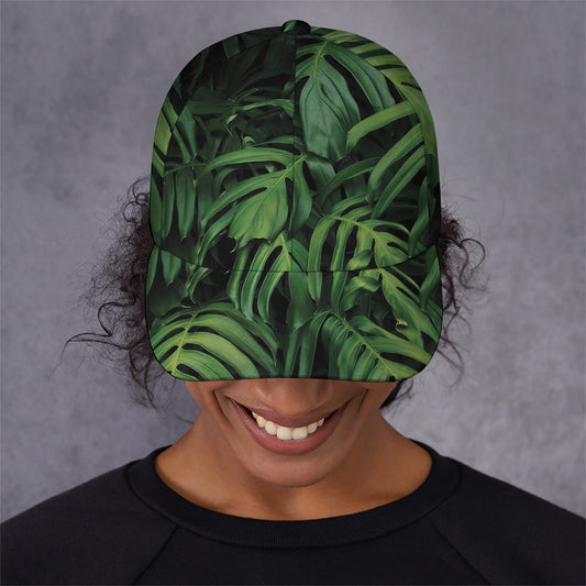 Green Monstera Leaf Print Baseball Cap