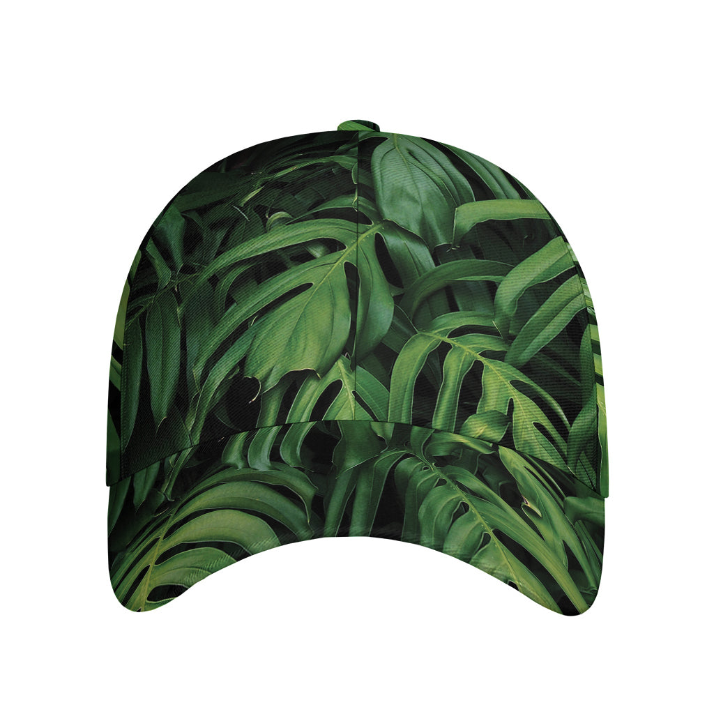 Green Monstera Leaf Print Baseball Cap