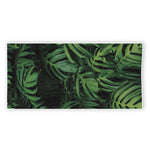 Green Monstera Leaf Print Beach Towel