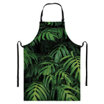 Green Monstera Leaf Print Bib Apron With Pocket