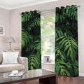 Green Monstera Leaf Print Dimout Grommet Curtains