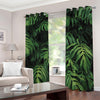 Green Monstera Leaf Print Blackout Grommet Curtains