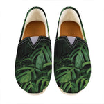 Green Monstera Leaf Print Casual Shoes