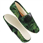 Green Monstera Leaf Print Casual Shoes