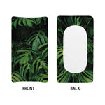 Green Monstera Leaf Print Changing Pad Cover