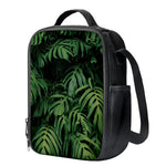 Green Monstera Leaf Print Crossbody Lunch Bag