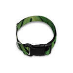 Green Monstera Leaf Print Dog Collar