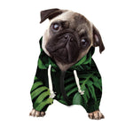 Green Monstera Leaf Print Dog Zip Up Hoodie