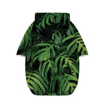 Green Monstera Leaf Print Dog Zip Up Hoodie