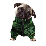 Green Monstera Leaf Print Dog Zip Up Jacket