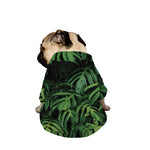 Green Monstera Leaf Print Dog Zip Up Jacket