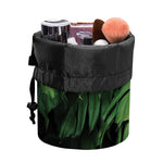 Green Monstera Leaf Print Drawstring Makeup Bag