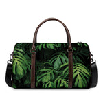 Green Monstera Leaf Print Duffle Bag