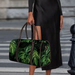 Green Monstera Leaf Print Duffle Bag