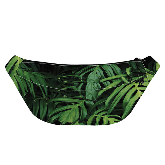 Green Monstera Leaf Print Fanny Pack