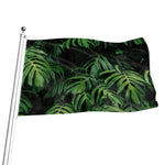 Green Monstera Leaf Print Flag