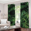 Green Monstera Leaf Print Grommet Curtains