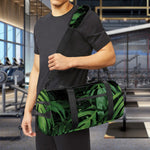 Green Monstera Leaf Print Gym Bag