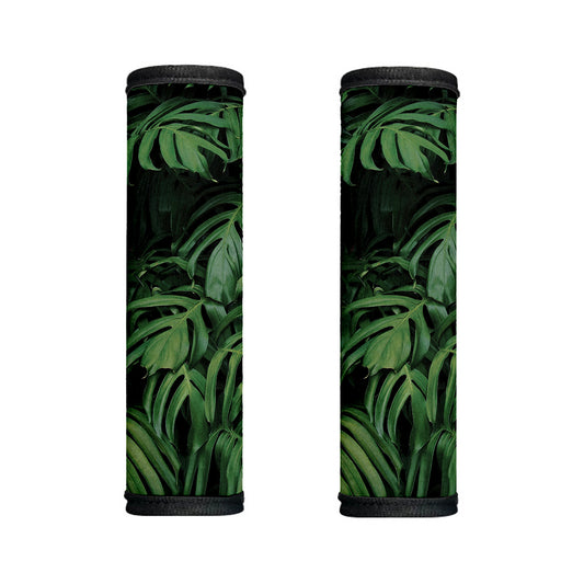 Green Monstera Leaf Print Handle Covers
