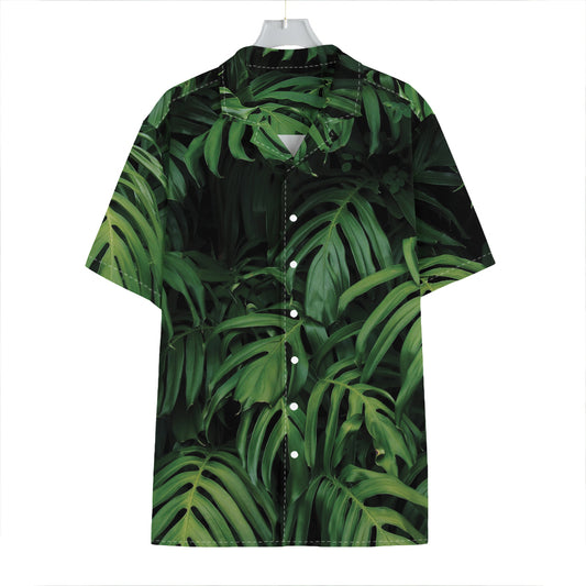 Green Monstera Leaf Print Hawaiian Shirt