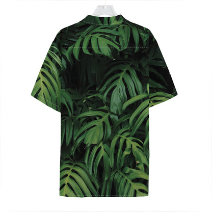 Green Monstera Leaf Print Hawaiian Shirt