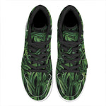 Green Monstera Leaf Print High Top Leather Sneakers