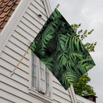 Green Monstera Leaf Print House Flag