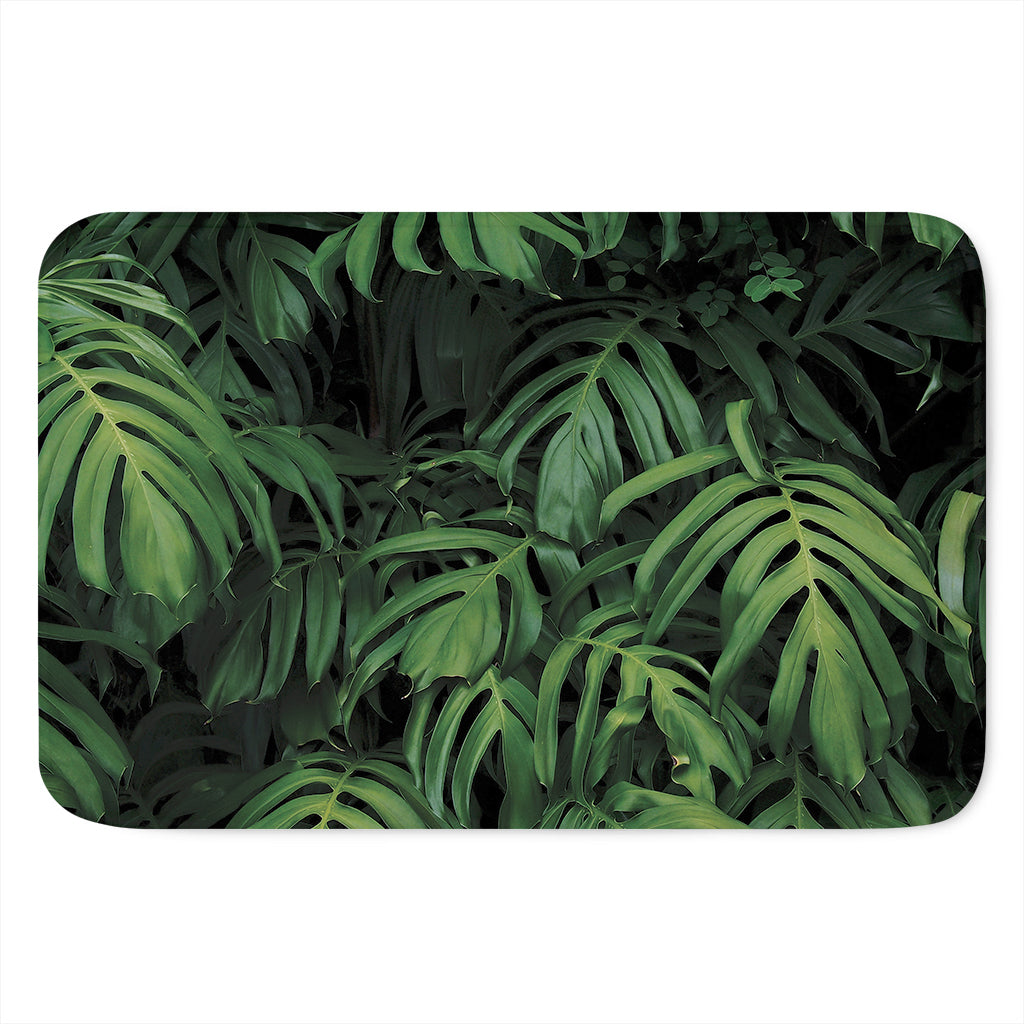 Green Monstera Leaf Print Indoor Door Mat