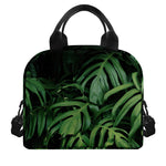 Green Monstera Leaf Print Insulated Lunch Bag