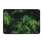 Green Monstera Leaf Print Kitchen Mat