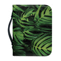 Green Monstera Leaf Print Leather Bible Cover