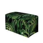 Green Monstera Leaf Print Leather Tissue Box Cover